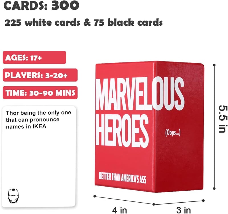 Marvel Heroes Card Game for Adults and Family Game Night