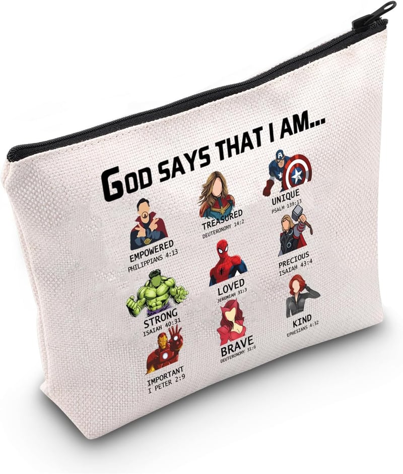 Birthday Makeup Bag - America Hero Inspired Travel Organizer for Women