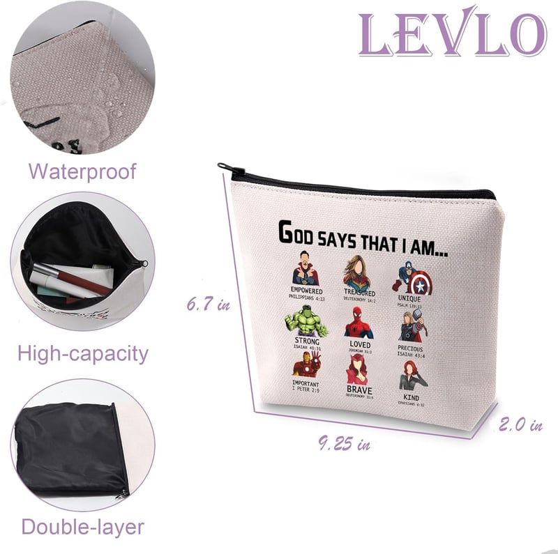 Birthday Makeup Bag - America Hero Inspired Travel Organizer for Women