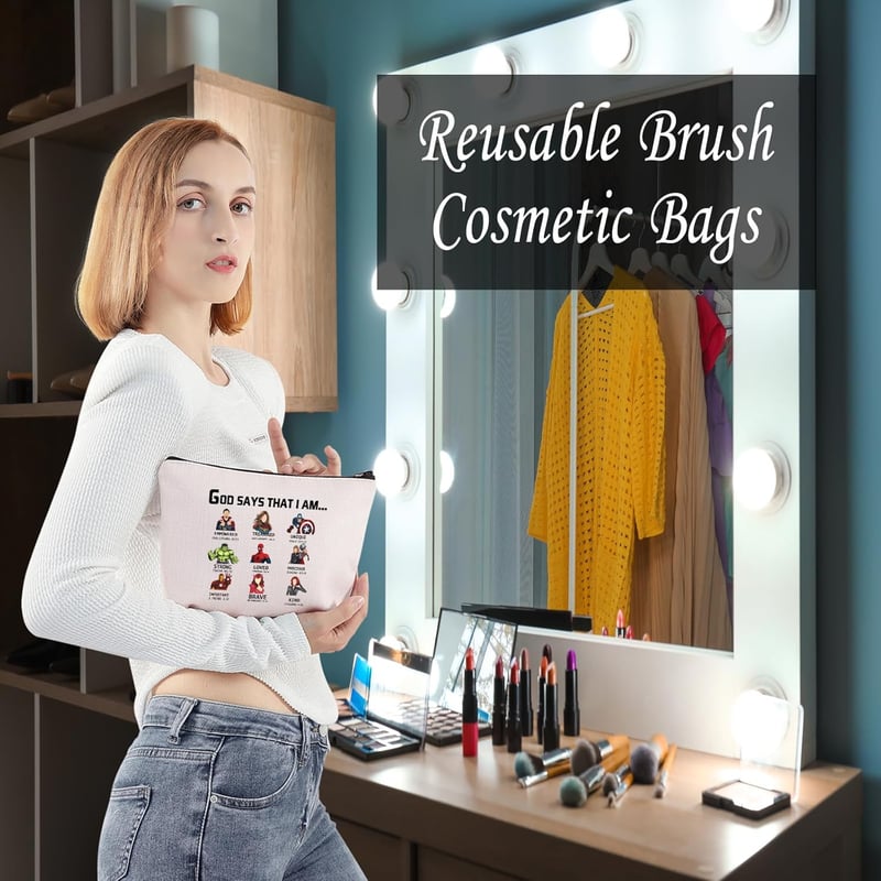 Birthday Makeup Bag - America Hero Inspired Travel Organizer for Women