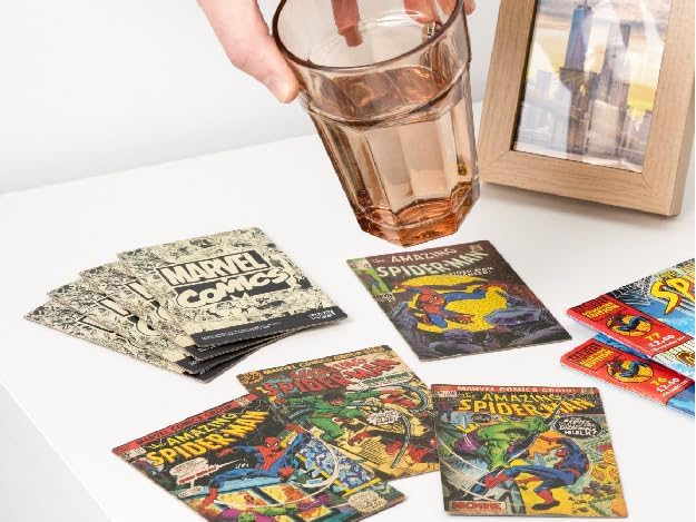 Spiderman Coaster Set - 8pk Marvel Fan Decor