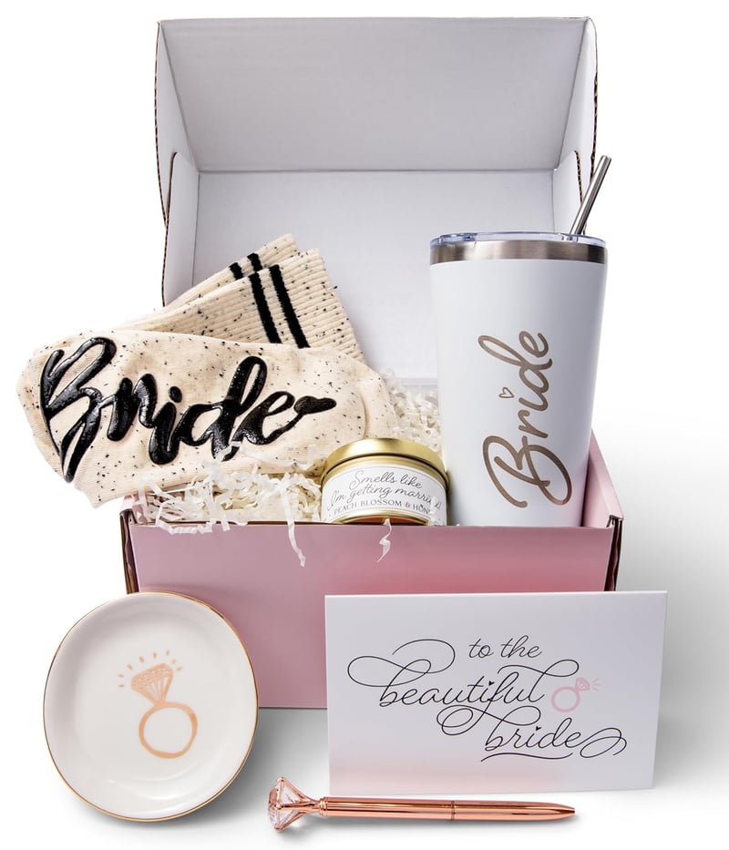 Engagement Gift Box for Bride – Tumbler, Socks, Candle & More