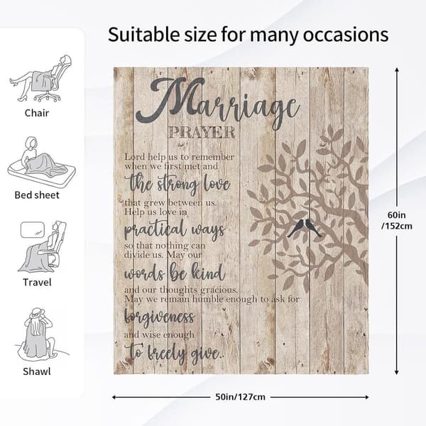 Marriage Prayer Throw Blanket 60x50 Inch for Couples