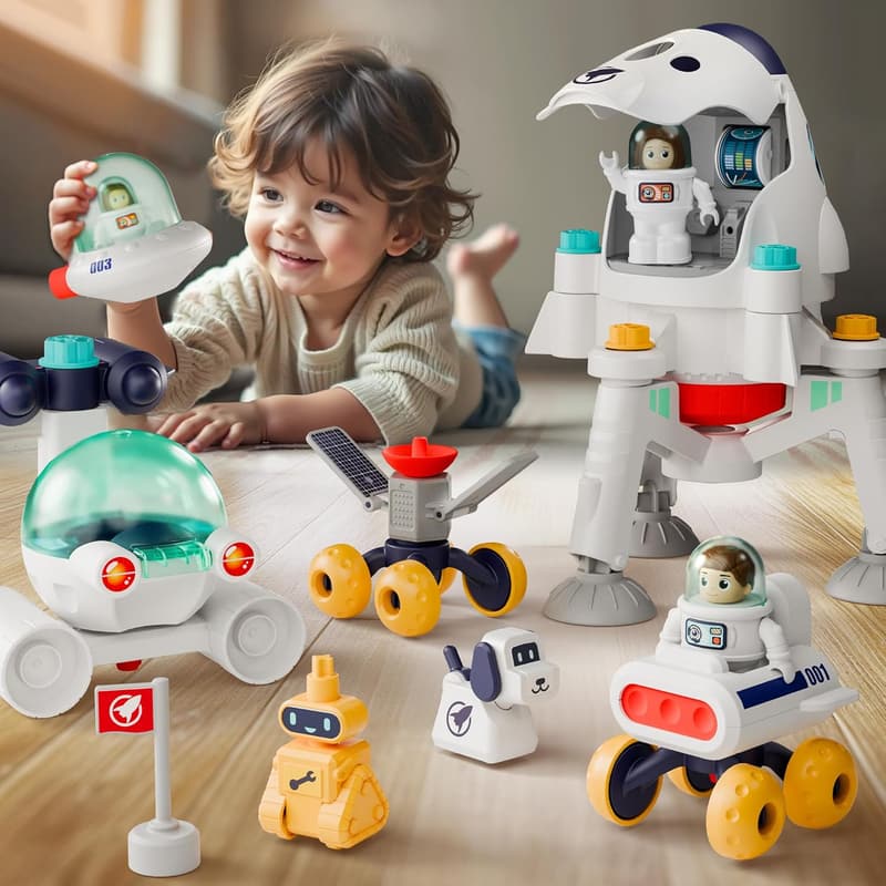 Kids Spaceship Adventure Playset with Astronauts - STEM Toy for Ages 3-8