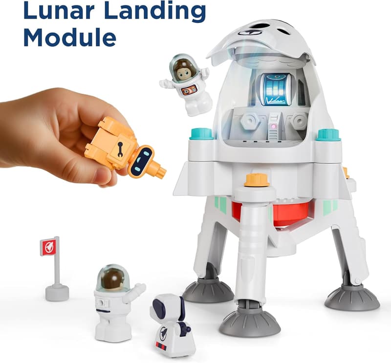 Kids Spaceship Adventure Playset with Astronauts - STEM Toy for Ages 3-8