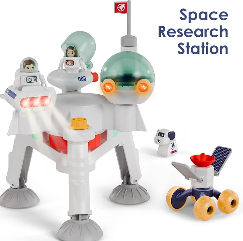 Kids Spaceship Adventure Playset with Astronauts - STEM Toy for Ages 3-8
