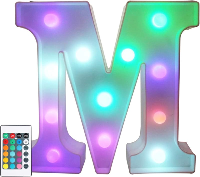 Multicolor LED Marquee Letter Lights for Home Decor