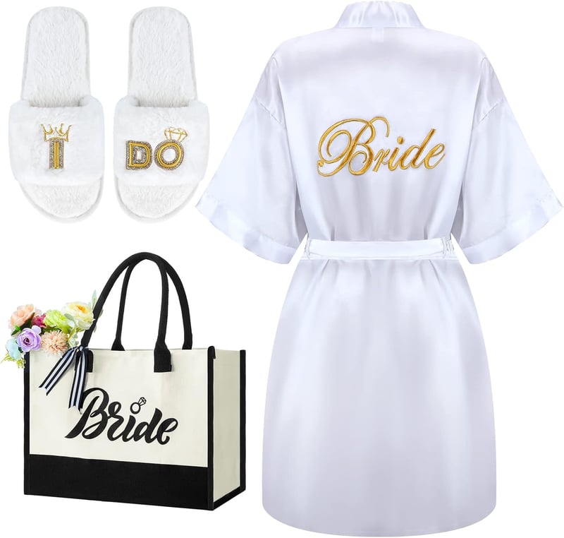 Bride-to-Be Gift Set: Robes, Slippers & Tote for Bachelorette