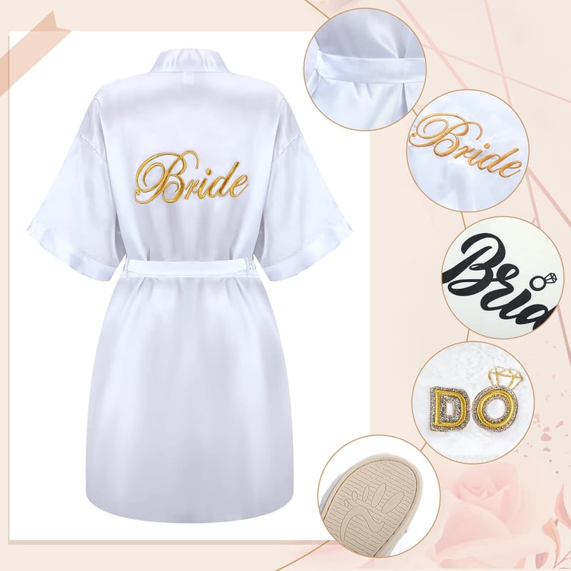 Bride-to-Be Gift Set: Robes, Slippers & Tote for Bachelorette