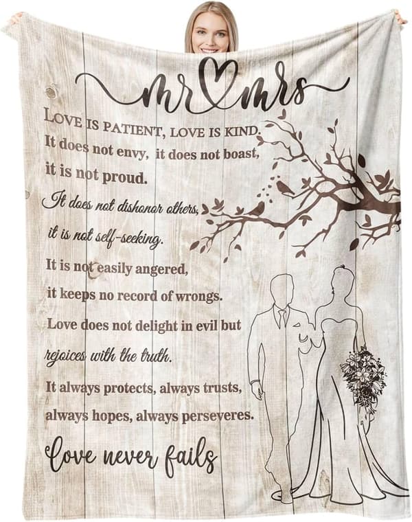 2025 Wedding Blanket for Couples, Soft 60x50 Throw Gift