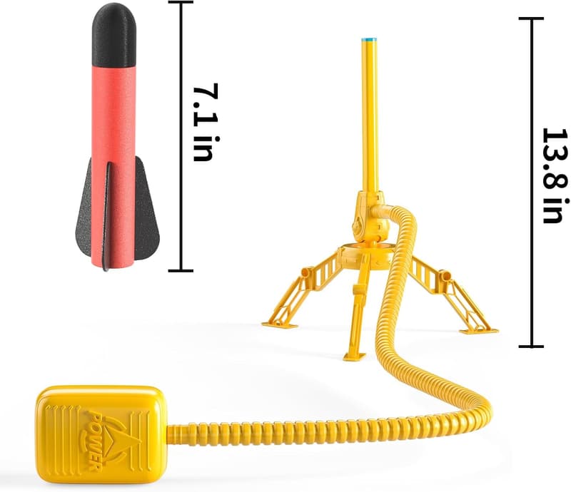 Outdoor Rocket Launcher Set for Kids with 12 Foam Rockets