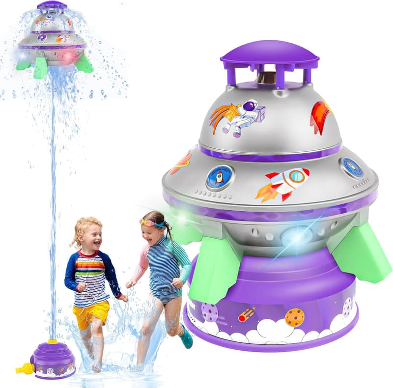 LED UFO Water Rocket Sprinkler Toy for Kids’ Summer Fun