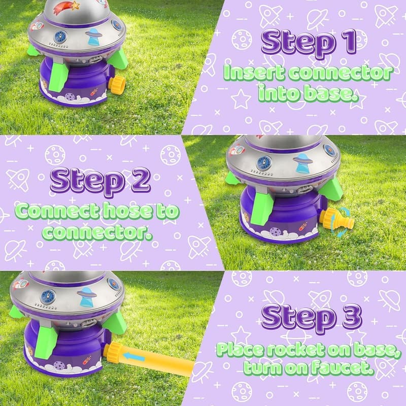 LED UFO Water Rocket Sprinkler Toy for Kids’ Summer Fun