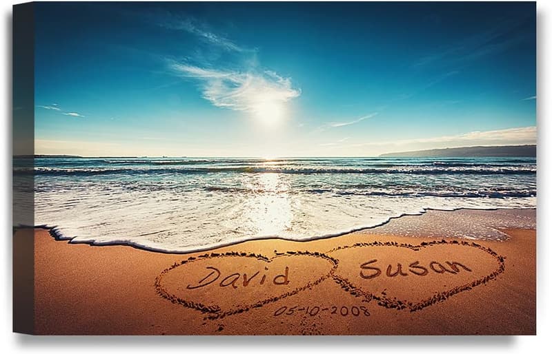 Personalized Heart Artwork for Anniversary or Wedding Gift