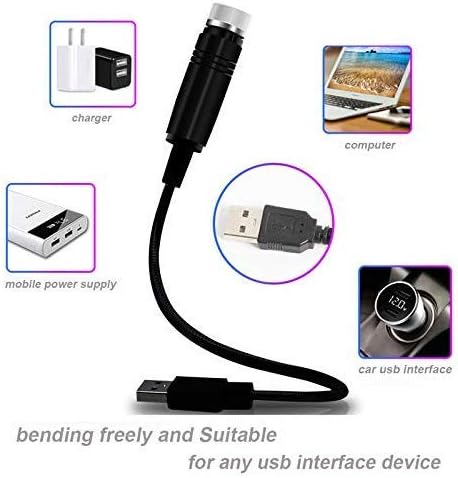 Adjustable USB Star Projector Night Light for Car and Parties