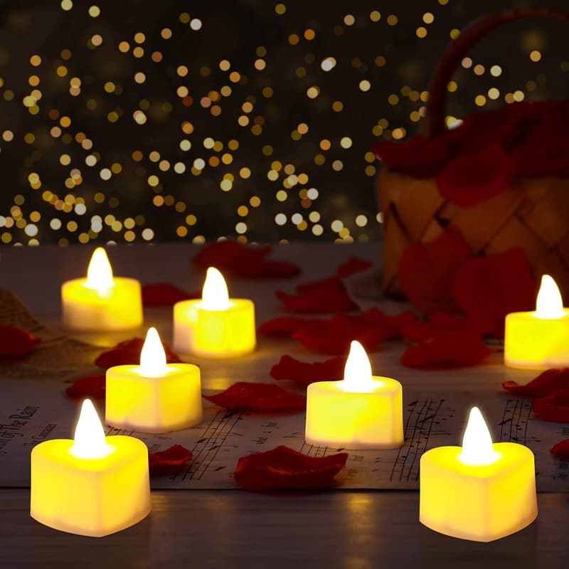Valentine's Day Rose Petals & LED Tea Light Set
