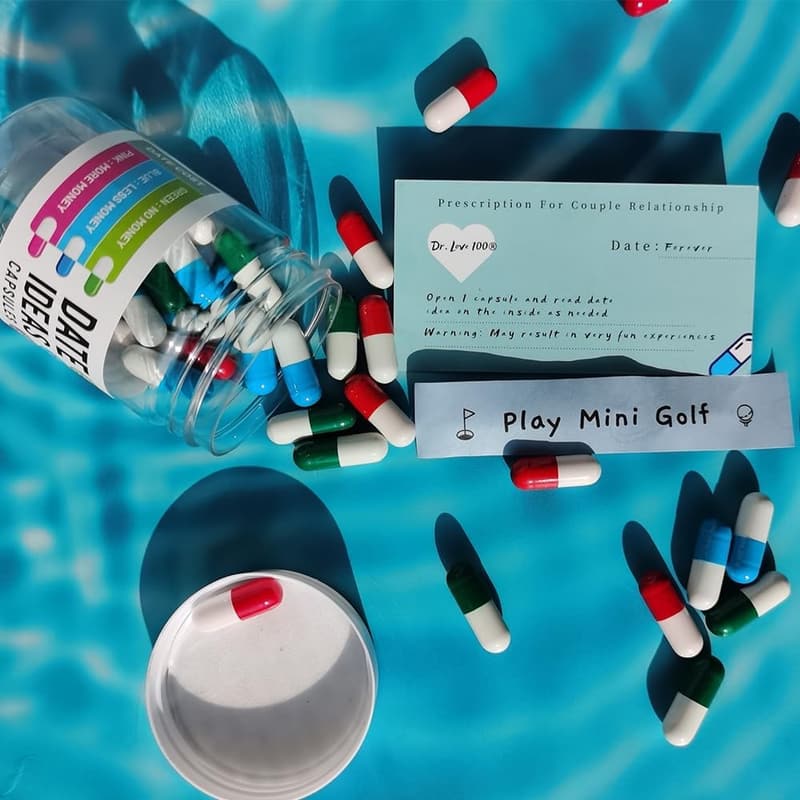 Valentine's Day Date Night Idea Capsules - 50 Colorful Suggestions