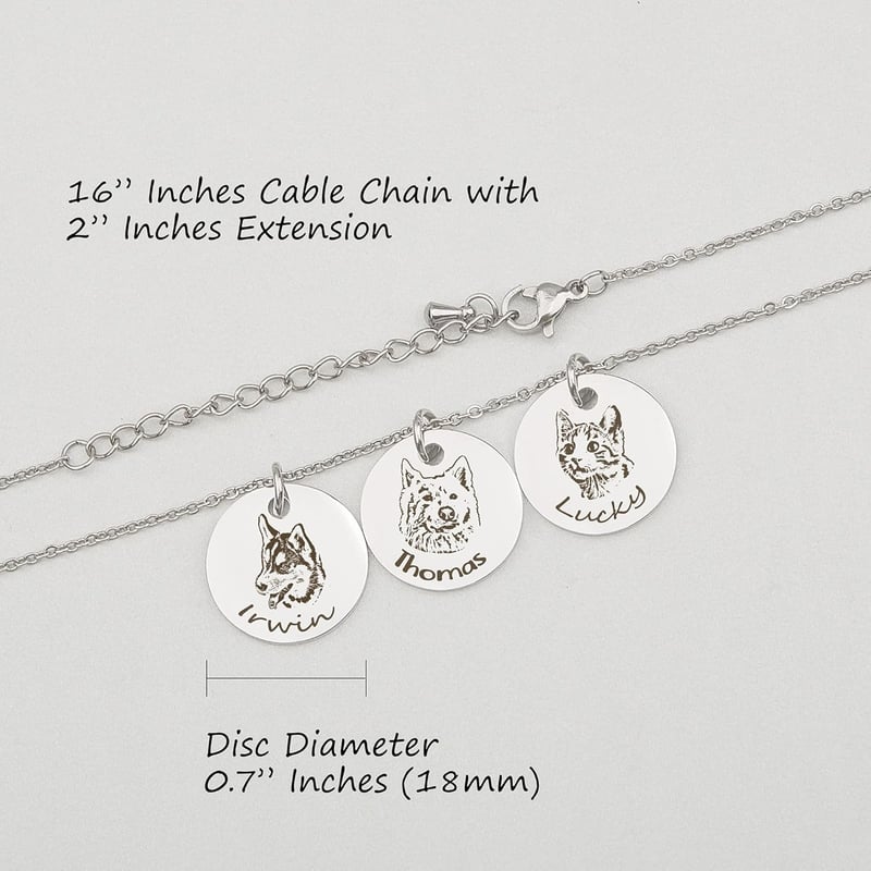 Personalized Pet Portrait Necklace for Animal Lovers