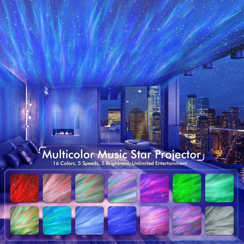 Galaxy Star Projector with Bluetooth Speaker & Timer - Room Decor