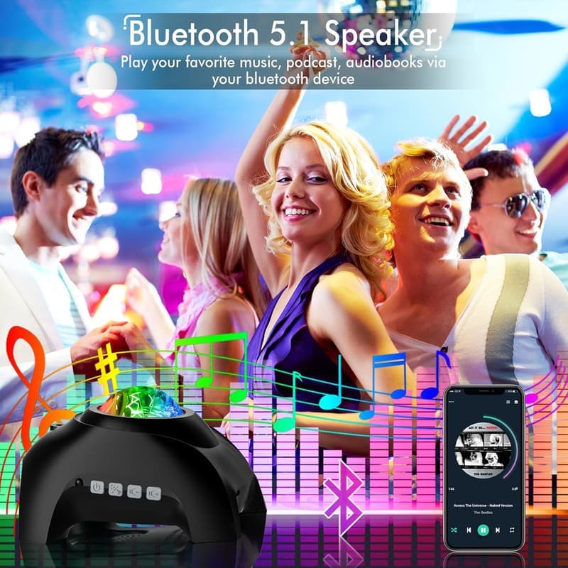 Galaxy Star Projector with Bluetooth Speaker & Timer - Room Decor