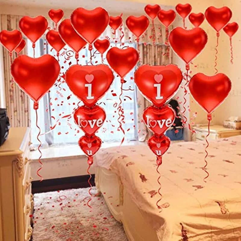 Valentine's Day I Love You Balloons - Helium Supported