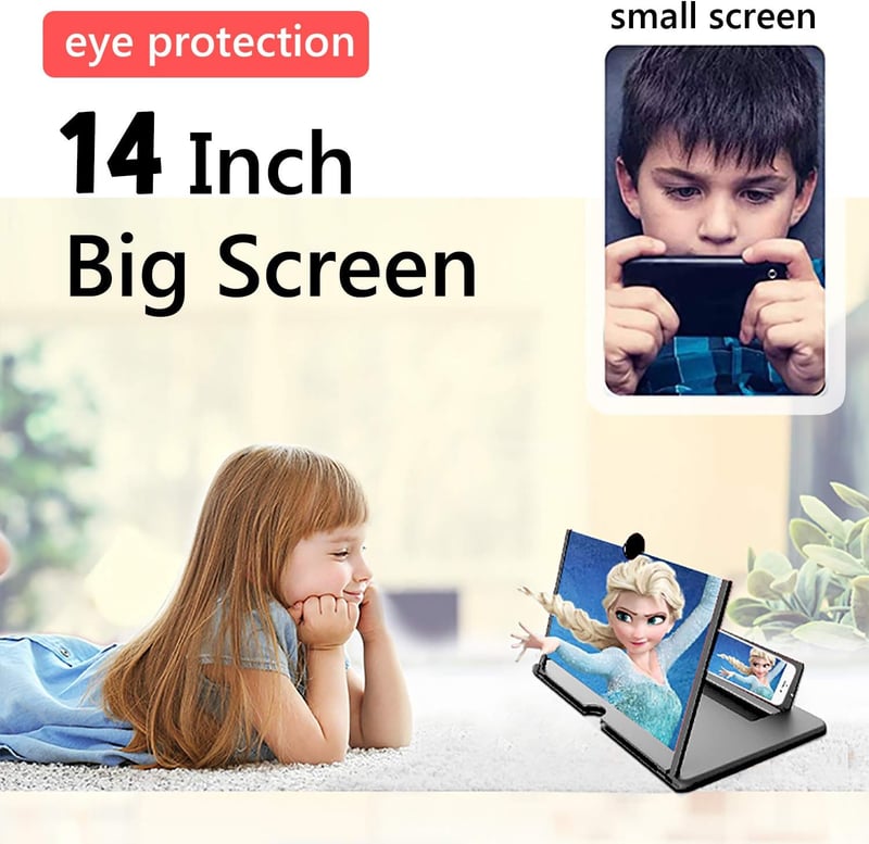 14-Inch 3D Smartphone Screen Magnifier Stand for Families