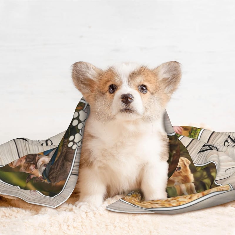 Custom Photo Puppy Blanket - Soft Flannel Fleece Gift for Dog Lovers