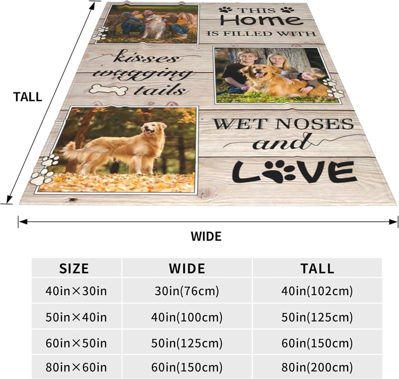 Custom Photo Puppy Blanket - Soft Flannel Fleece Gift for Dog Lovers