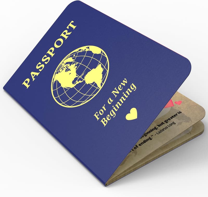 Funny Farewell Guest Book & Fake Passport Gift for Coworker
