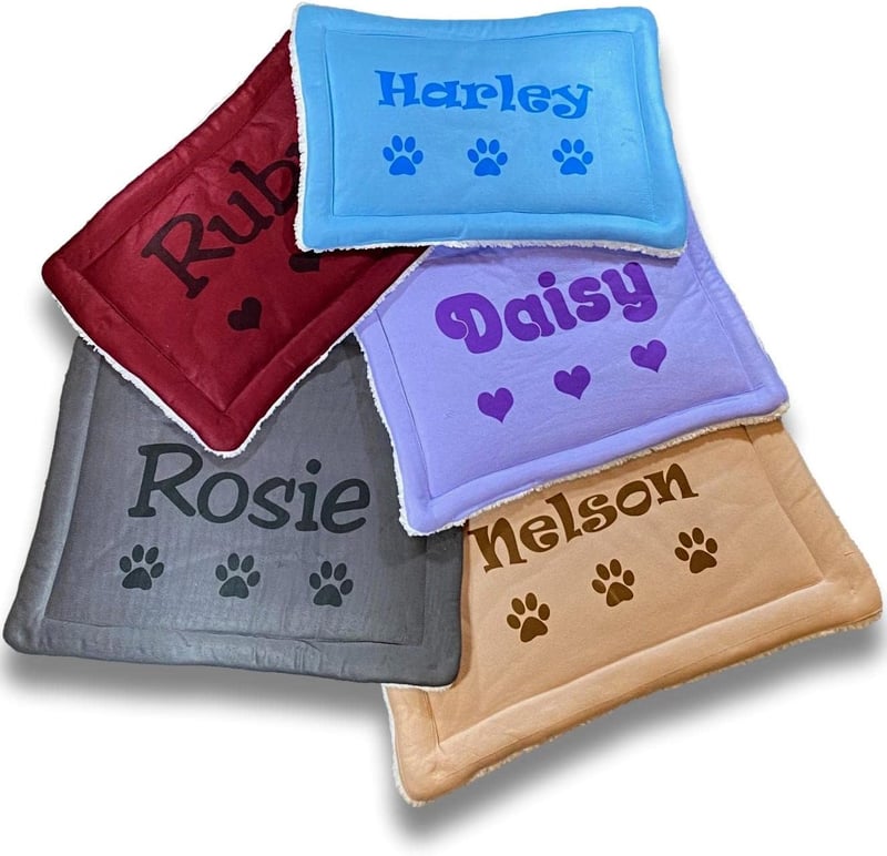 Personalized Dog Mat - Custom Crate Cushion & Sleeping Blanket