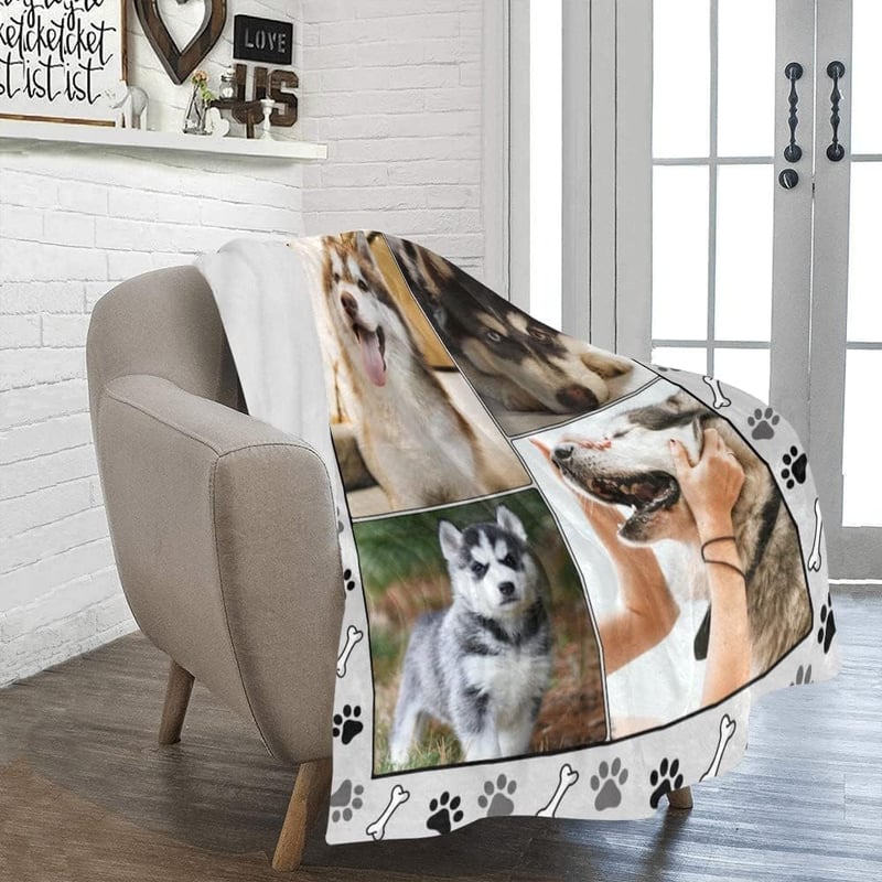 Personalized Photo Blanket for Dog Moms – Custom Collage Throws