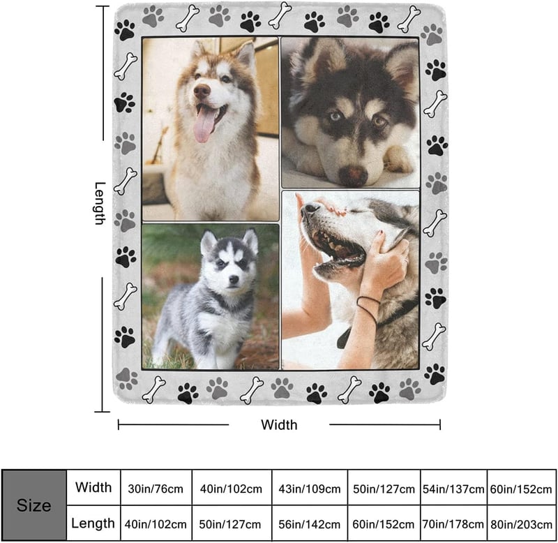 Personalized Photo Blanket for Dog Moms – Custom Collage Throws