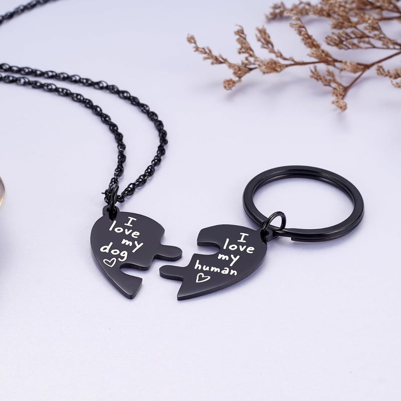 Best Friends Cat & Dog Owner Friendship Necklace Gift Set