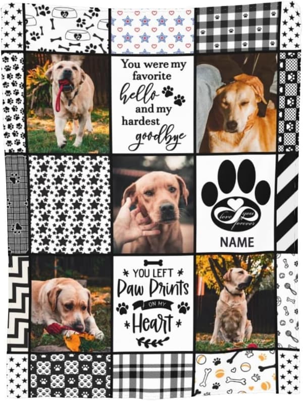Personalized Dog Memorial Blanket - Custom Photo Tribute 60
