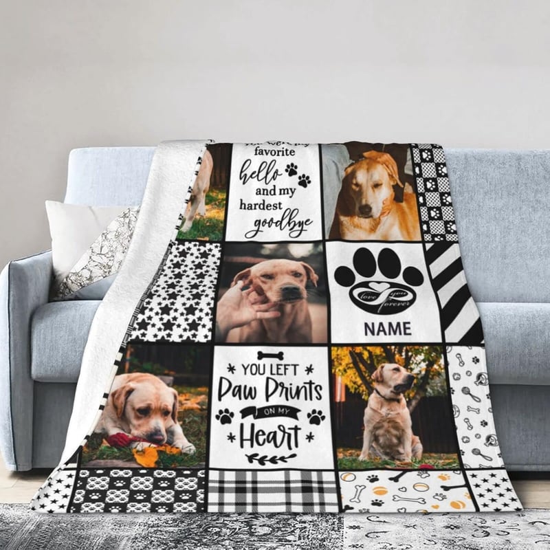 Personalized Dog Memorial Blanket - Custom Photo Tribute 60