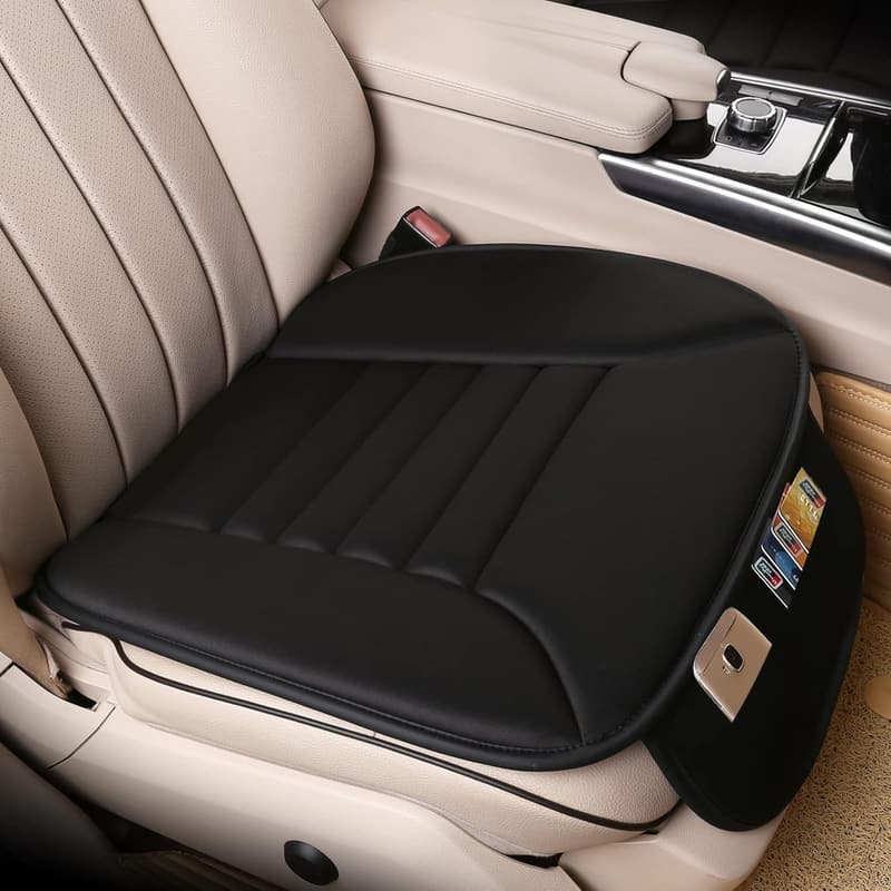 Comfort Memory Foam Car Seat Cushion with Non-Slip Base (Black)
