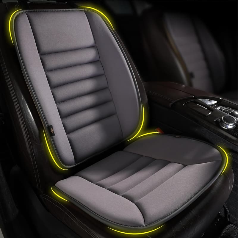Ergonomic Memory Foam Car Seat Cushion for Drivers - Dark Grey