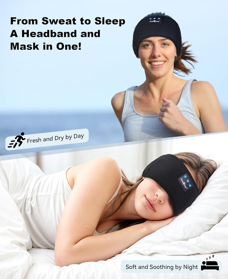 Bluetooth Sleep Headphones with Ultra-Thin Stereo Speakers