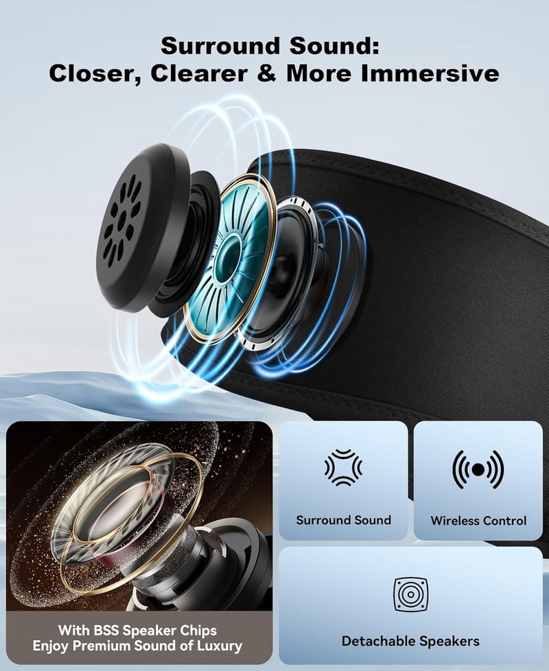 Bluetooth Sleep Headphones with Ultra-Thin Stereo Speakers