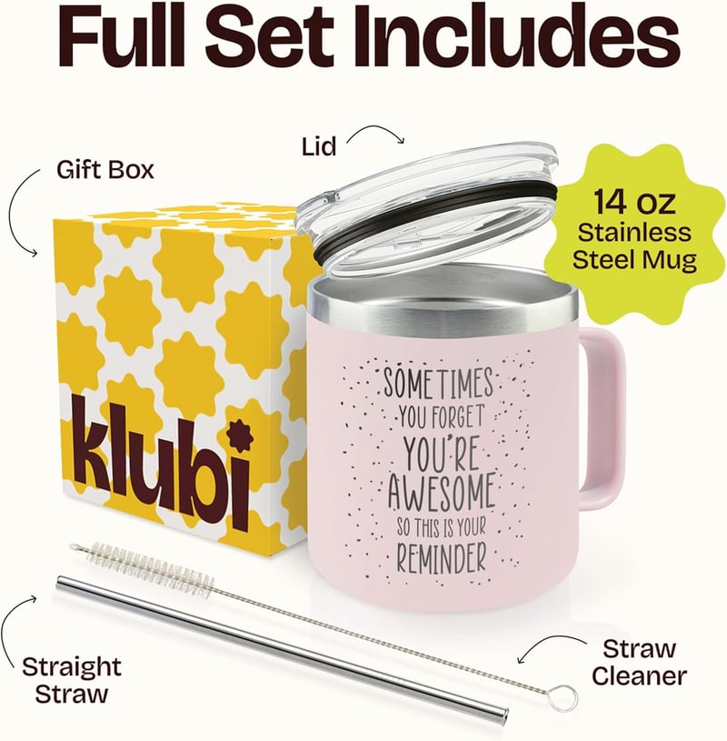 Cute Pink Birthday Gift Mug for Women - 14 oz