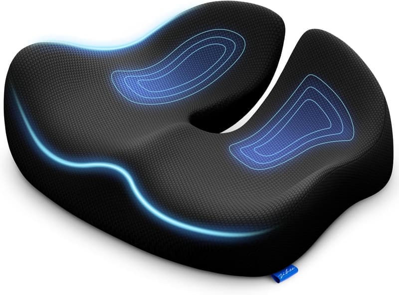 Ergonomic Memory Foam Seat Cushion for Tailbone Pain Relief