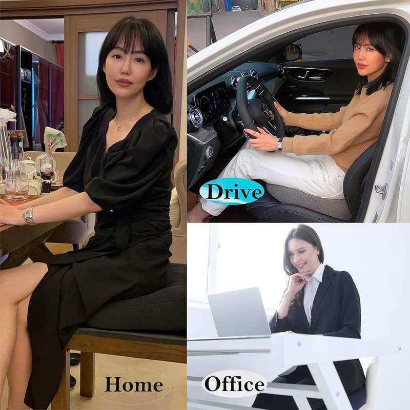 Universal Booster Seat Cushion for Cars & Office Chairs (Grey)