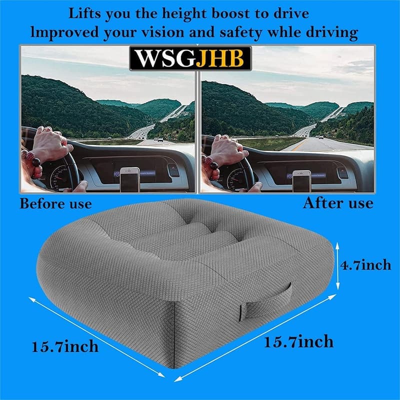 Universal Booster Seat Cushion for Cars & Office Chairs (Grey)