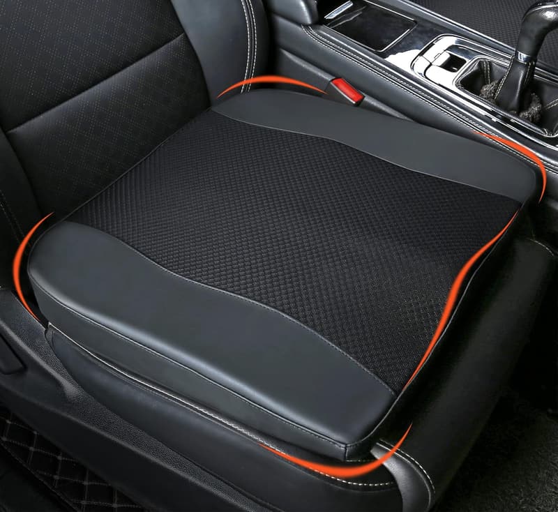Memory Foam Car Seat Cushion for Sciatica Relief - Black