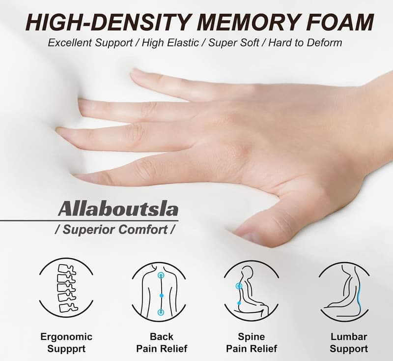 Memory Foam Car Seat Cushion for Sciatica & Back Pain Relief