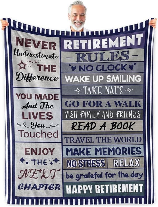 Funny Retirement Throw Blanket for Men – 50