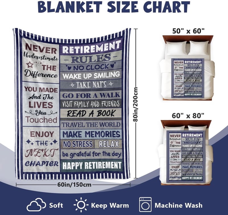 Funny Retirement Throw Blanket for Men – 50