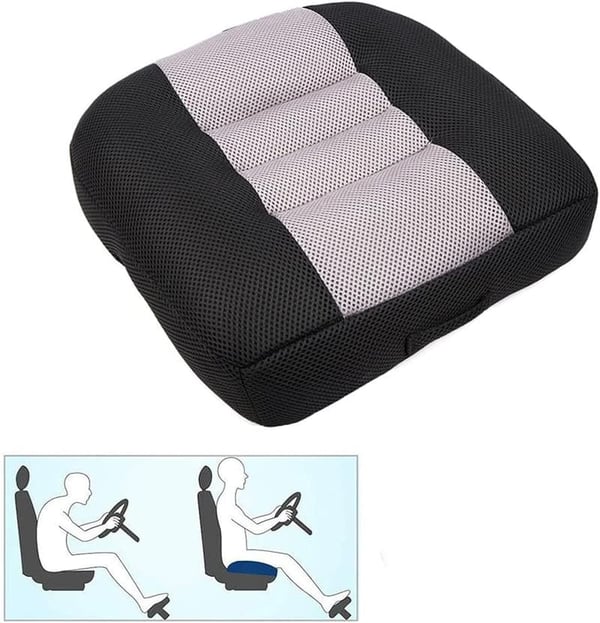 Portable Car Booster Seat Cushion - Breathable Height Lift (Black)