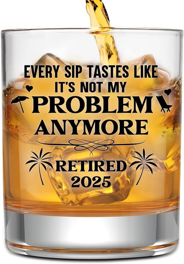 Retirement Gift for Men - Personalized Whiskey Glass