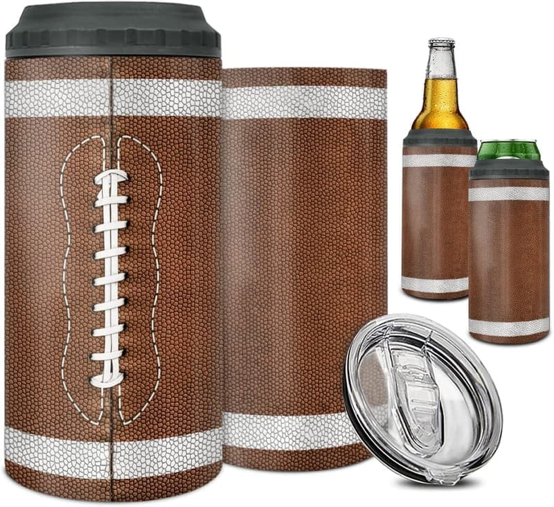 Football Insulated Tumbler - 4-in-1 Stainless Steel Mug